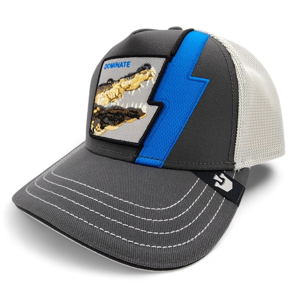 Goorin Bros‎ Swamp Slayer Hat Alligator Gray Dominate Blue Bolt Cap NEW w/ Tag
